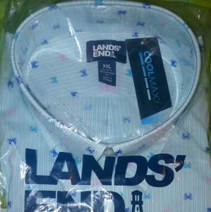 Lands End XXL Mens long Sleeve Button up Crab print